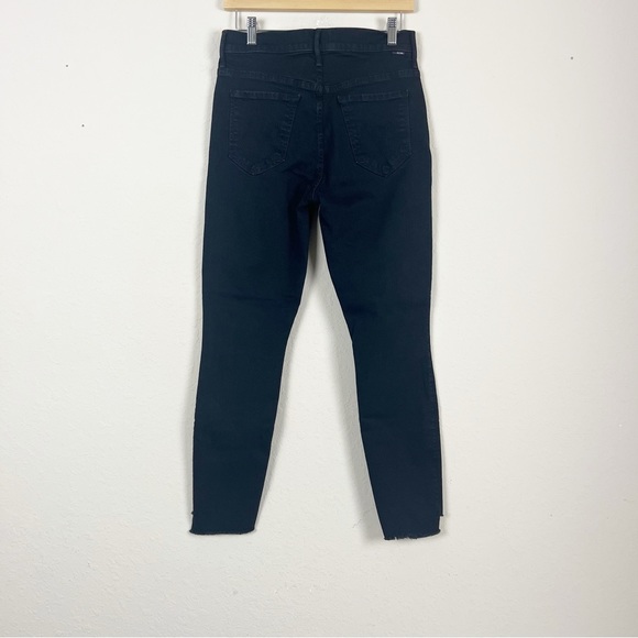 Mother The Stunner Zip Ankle Step Fray Jeans In Not Guilty Black Size 27 - Picture 5 of 7